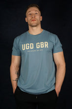 Load image into Gallery viewer, UGD Apparel Unisex &#39;UGD GBR&#39; Training Tee Blue x Beige
