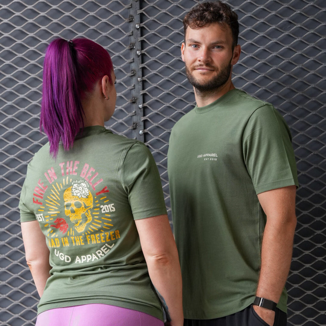 UGD Apparel Unisex 'FIRE IN THE BELLY' Tee Green