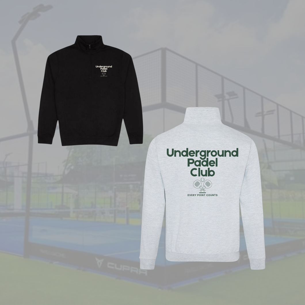 UGD 'UNDERGROUND PADEL CLUB' Everyday 1/4 zip jumper in 2 colours
