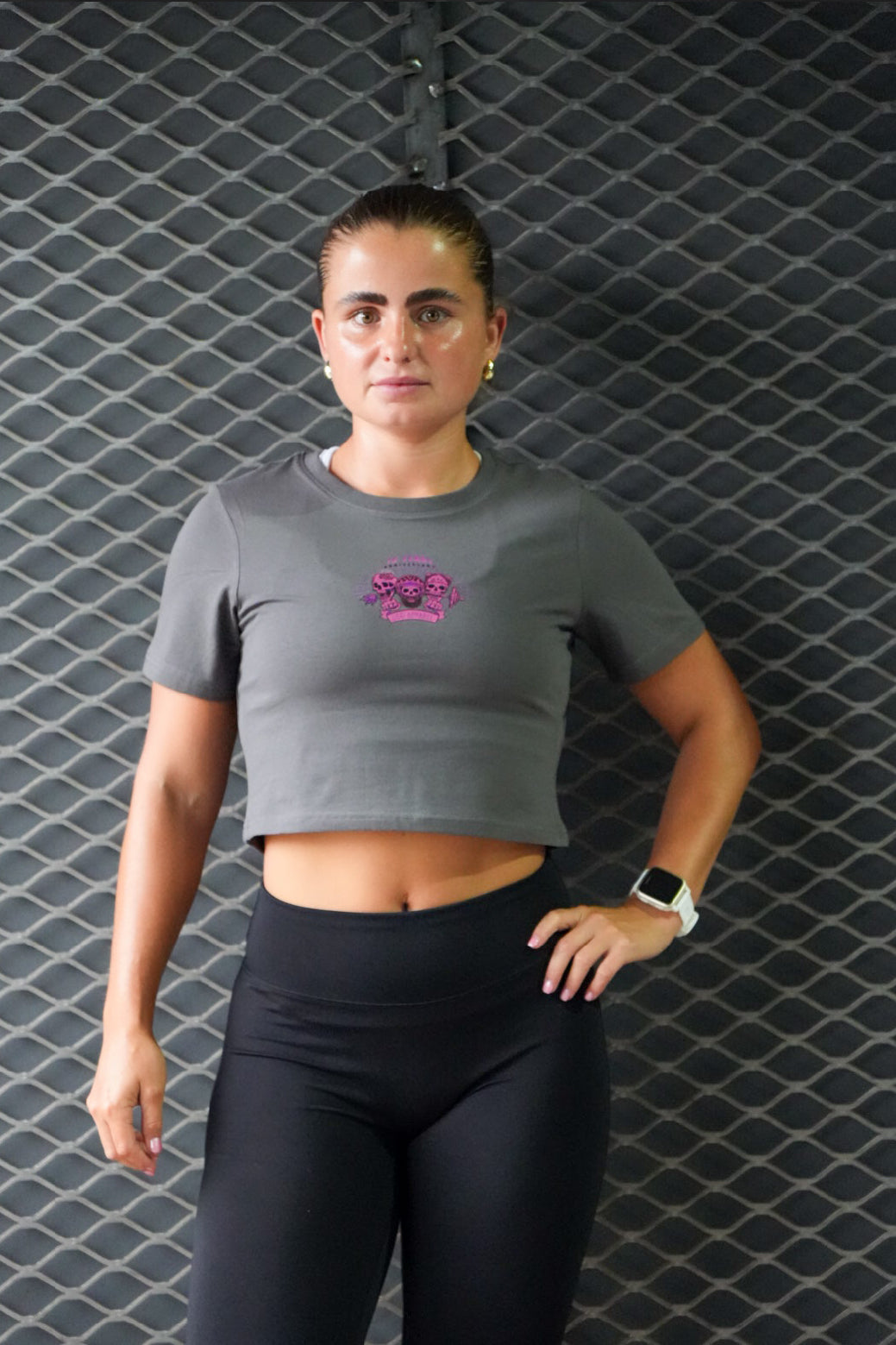 UGD Apparel ‘10 YEAR ANNIVERSARY' Women's Crop tee GREY