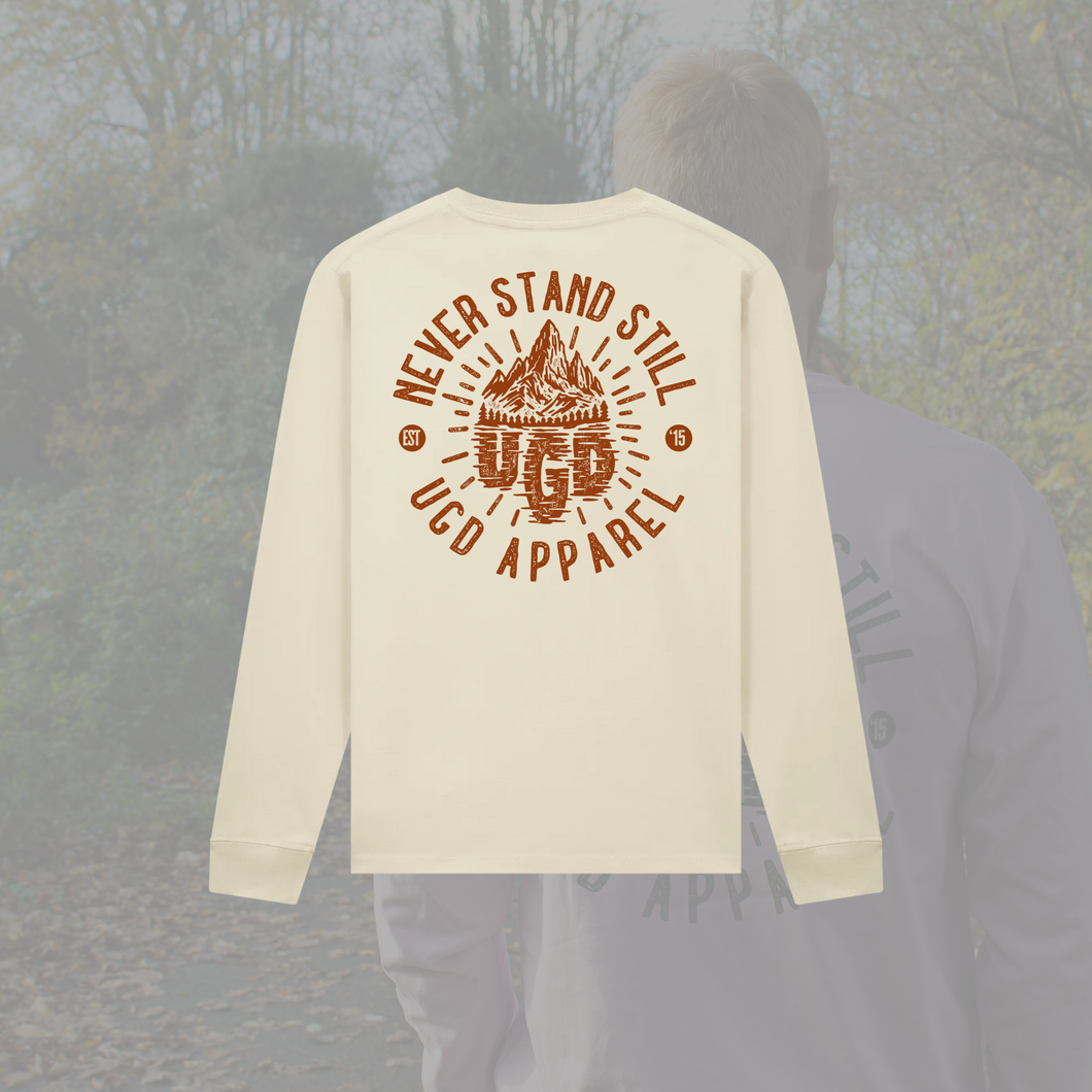 UGD 'NEVER STAND STILL' Premium Long sleeve unisex tee in 7 colour ways