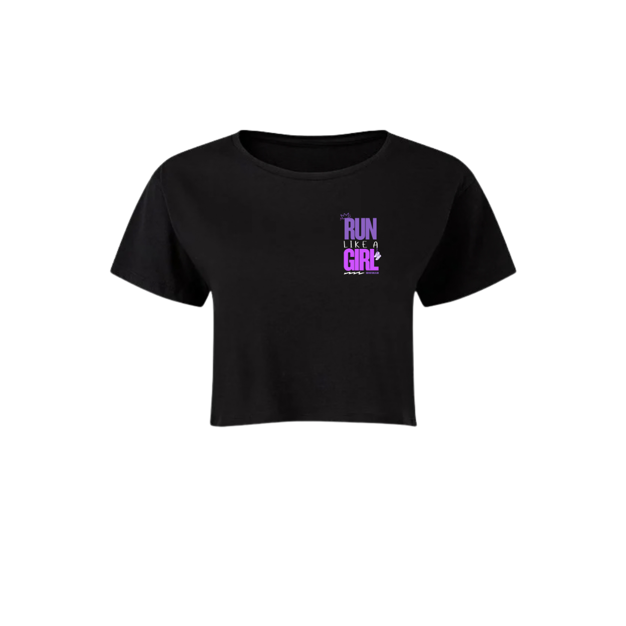 RUN LIKE A GIRL Ladies cropped tee