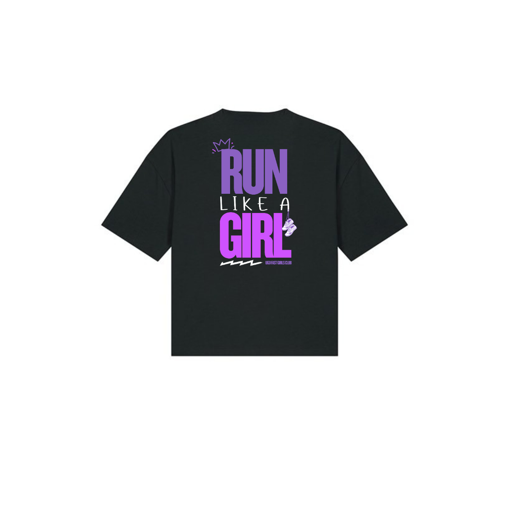 RUN LIKE A GIRL Ladies cropped tee