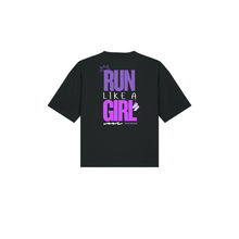 Load image into Gallery viewer, RUN LIKE A GIRL Ladies cropped tee
