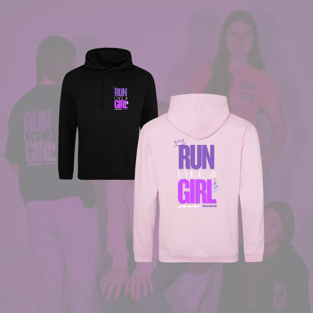 UGD 'RUN LIKE A GIRL' Regular fit training hoodie in 2 colours