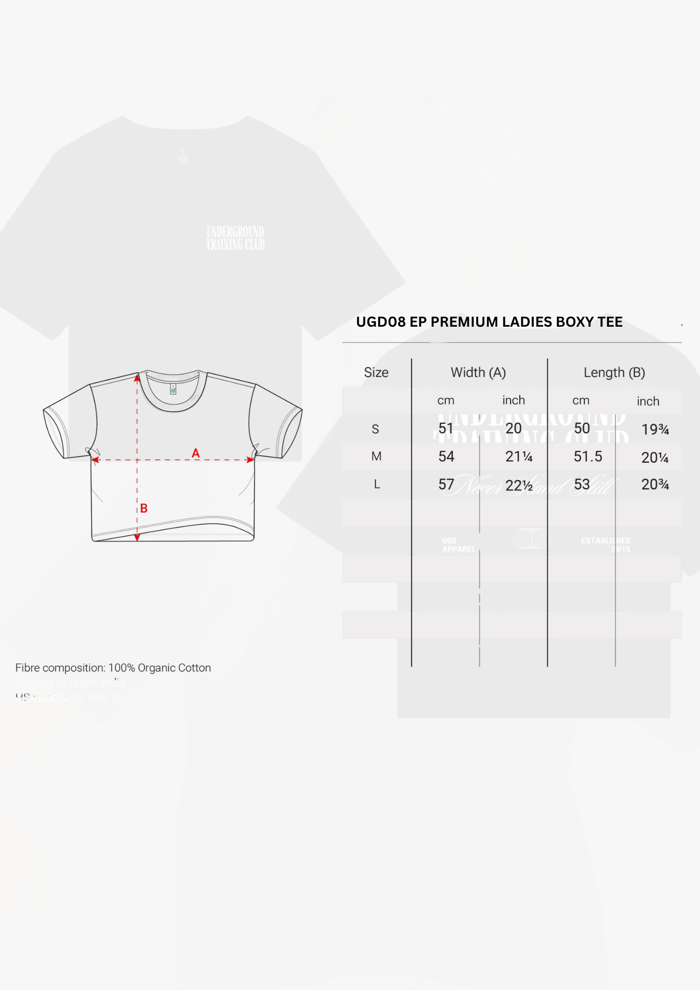 UGD 'UNDERGROUND TRAINING CLUB' Ladies boxy fit tee