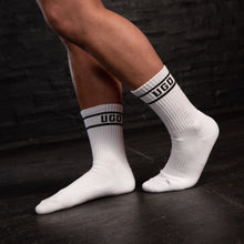 Load image into Gallery viewer, UGD SIGNATURE White Crew Socks
